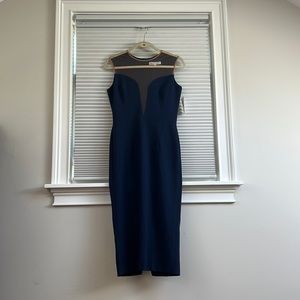 NWT-Dress the Population Midnight Blue Midi Dress